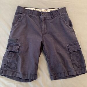 Wearfirst Cargo Shorts Mens 36 Blue Cotton Canvas Utility Pockets Relaxed Fit